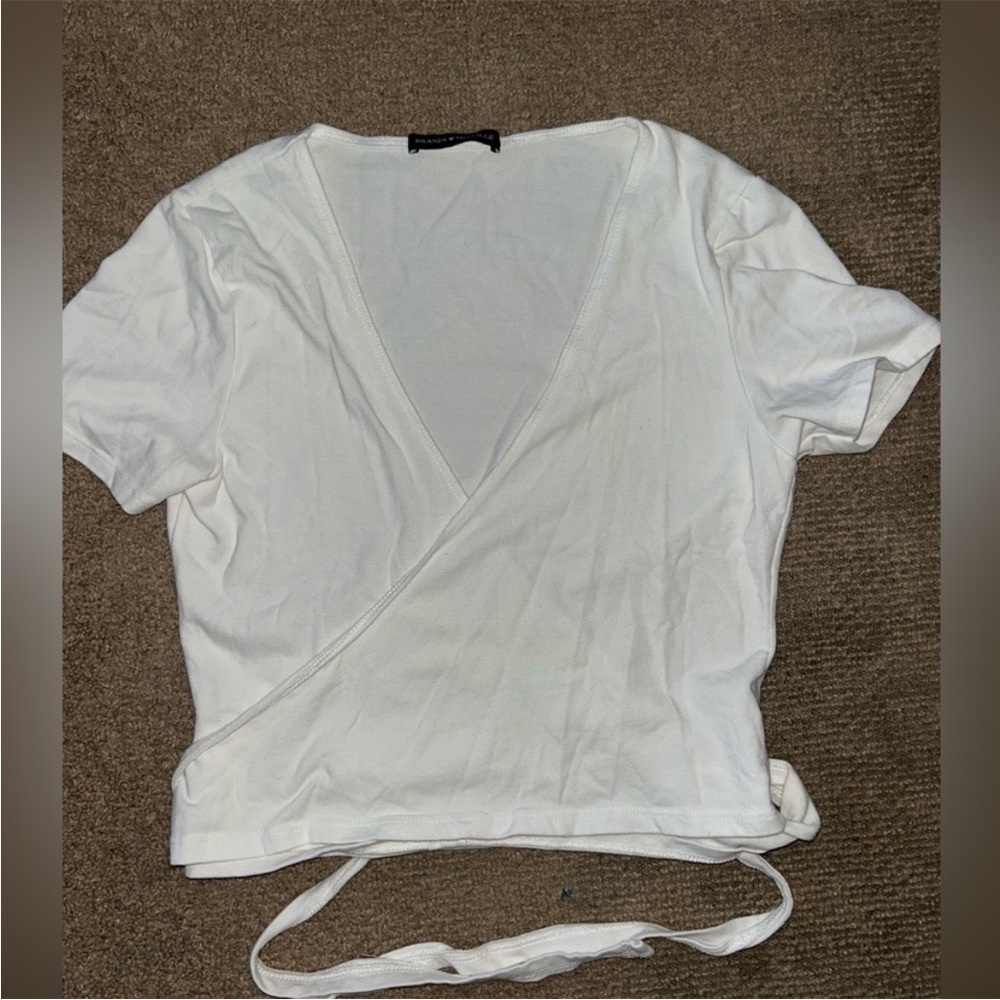 Brandy Melville White Wrap Tee